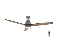 Cecotec Ventilador de Techo con Luz EnergySilence Aero 5300 White&Wood Design. 30W, Diámetro 52” con 3 Aspas, Motor DC, Luz LED, Mando a distancia, Temporizador y Modo Winter-Summer