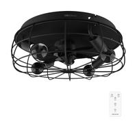 Cecotec Ventilador de Techo EnergySilence LampAero 600 Iron Design - 20W motor DC, 5 aspas, mando