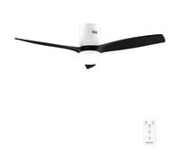 Cecotec Ventilador de techo EnergySilence Aero 5600 Classic White&Black - 52" luz LED, 3 aspas