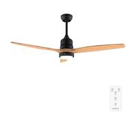 Cecotec Ventilador de techo EnergySilence Aero 5230 LED, mando a distancia, 52" Black&LightWood