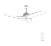 Cecotec Ventilador de techo ENERGYSILENCE AERO 460, mando a distancia, temporizador, luz LED, blanco