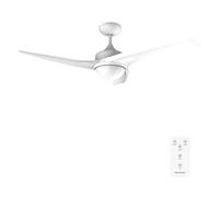 Cecotec Ventilador de techo ENERGYSILENCE AERO 550 – 132 cm, 60W, mando a distancia, luz LED, blanco