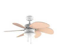 Cecotec Ventilador de techo EnergySilence 3600 Vision Orange. 50 W, Diámetro 92 cm, Lámpara, 3 Velocidades, 6 Aspas reversibles, Función Verano/Invierno, Interruptor de Cadena, Blanco/Naranja