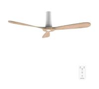 Cecotec Ventilador de Techo 5400 Classic White&LightWood | Mando a Distancia, 52", Motor DC 40W, 3 Aspas, 6 Velocidades, Temporizador hasta 8h, Modo Winter/Summer