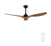Cecotec Ventilador de Techo EnergySilence Aero 5200 BlackWood, Motor DC 40W, Diámetro 132 cm, Mando, Temporizador, Verano e invierno, Rotación de aspas, Altura ajustable 12,5 o 25 cm, Silencioso