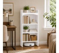 Cedario Librería de Madera, Estantería Estrecha para Libros, 4 Niveles | 25 cm de fondo, estantería abierta de 50/60 cm de ancho para salón, dormitorio u oficina en casa