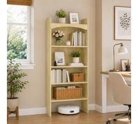 Cedario Librería de Madera, Estantería Estrecha para Libros, 5 Niveles | 25 cm de fondo, estantería abierta de 50/60 cm de ancho para salón, dormitorio u oficina en casa