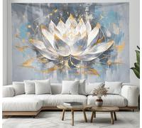 CEDNXOER Tapiz de Pared Flores Abstractas, Tapices de Tela Grandes Poliéster, Tapiz para Colgar Loto, Tapices Decorativos para Dormitorio Sala de Estar Casa Ufficio