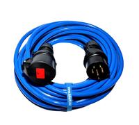 Cable de extensión para corriente fuerte, marca CEE, con revestimiento PUR, modelo H07BQ-F, 5x2,5mm, grado de protección IP44, 16A, longitud 3 metros