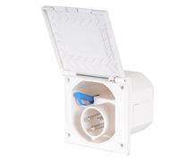 CEE enchufe de exterior blanco contra salpicaduras de agua. 200 - 240 V, 16 A, 3 pines IP44