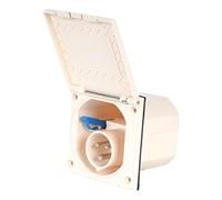 CEE exterior enchufe Beige salpicaduras Protección IP 44 200 - 240 V, 16 A, 3 pines para caravanas, Caravana o barco