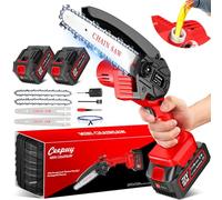 CEEPUY 2x4000mAh Mini Motosierra Batería, 6 Pulgadas, sierra electrica podar arboles 880W Eléctrica, Minimotosierras de Batería, Sierra de Mano Pequeña para Podar Árboles y Jardín