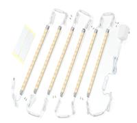 Cefrank LED bajo vitrina, kit de 6 barras luminosas conectables, tiras de LED para muebles de iluminación, 300 mm x6, con interruptor (blanco cálido, 3000K)