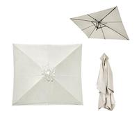 CEIEVER Toldo de Recambio de Sombrilla 3x3m Cuadrada para 6 Varillas, Tela de Repuesto de Poliéster para Parasol de Jardín y Terraza, Cubierta con Protección UV30+ (Crema, 3MX3M)