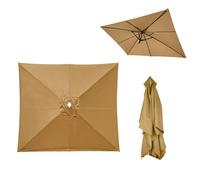 CEIEVER Toldo de Recambio de Sombrilla 3x3m Cuadrada para 6 Varillas, Tela de Repuesto de Poliéster para Parasol de Jardín y Terraza, Cubierta con Protección UV30+ (Caqui, 3MX3M)