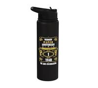 Celebramos papel aniversario de boda 1 año casado aniversario Stainless Steel Insulated Water Bottle