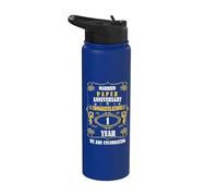 Celebramos papel aniversario de boda 1 año casado aniversario Stainless Steel Insulated Water Bottle