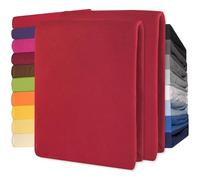CelinaTex Lucina Sábanas Ajustables algodón 2er-Set 90x200-100x200 cm Rojo rubí
