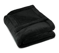 CelinaTex Montreal Manta Suave Manta de Microfibra Tejido de colarina 150 x 200 cm Negro