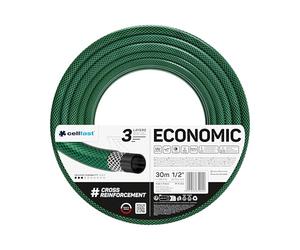 Cellfast 10-002 manguera de jardín ECONÓMICA Manguera de agua elástica y flexible de 3 capas hecha de tela cruzada de poliéster, presión de rotura de 20 bar, 30 m, 44198 pulgadas, -10 2