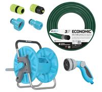 Cellfast Aluplus - Set manguera 1/2'' 50 m con soporte, pistola 8 funciones