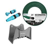 Cellfast Manguera 1/2" 25 m Economic + Soporte gris + Aspersor Basic