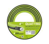 CELLFAST Manguera de Jardín QUATTRO 1/2" 25m - Manguera de Riego Ligera y Resistente, 4 Capas con Refuerzo Cruzado, Resistente a Rayos UV y Algas, Presión 20 Bar