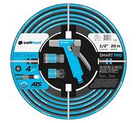 Cellfast SMART PRO ATS Conjunto de Manguera de Riego con Accesorios - Pistola Pulverizadora Conectores Rápidos - Quick Stop - Paso Universal con Rosca Hembra G3/4" - G1" -20 do +60 °C (1/2" 20 m)