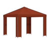 Cenador 3 X 3 M Terracota Poliéster Y Acero 190 Gsm Vidaxl