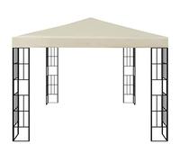 Cenador 3x4 m Crema Pabellón Jardín | Marco de acero, Techo de poliéster, Agujero de ventilación, Fiestas, Barbacoa, Picnic