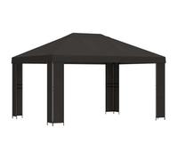 vidaXL Pabellón de 4 x 3 metros, color antracita, fabricado en poliéster y acero, con una densidad de 190 g/m²