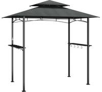 Cenador barbacoa estante lateral acero antracita 240x150x243 cm