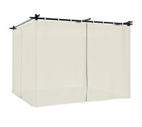 Cenador con cortinas acero color crema 3x3 m