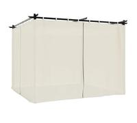 Cenador Con Cortinas Acero Color Crema 3x3 M Vidaxl