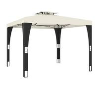 Cenador Con Doble Techo Acero Crema 2,98x2,98 M Vidaxl