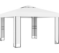 Cenador con doble techo blanco 3x3 m