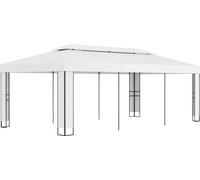 Cenador con doble techo blanco 3x6 m