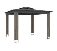 Cenador Con Doble Techo De Tela Gris Antracita 2,94x2,94 M Vidaxl