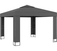 Cenador con doble techo gris antracita 3x3 m