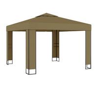 Cenador Con Doble Techo Gris Taupe 3x3x2,7 M 180 G/m² Vidaxl