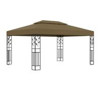 Cenador Con Doble Techo Gris Taupe 3x4m 180 G/m² Vidaxl