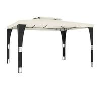 Cenador Con Doble Techo Tela Crema 3,98x2,98 M Vidaxl
