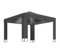 Cenador Con Doble Techo Y Tira De Luces Led Antracita 3x3 M Vidaxl