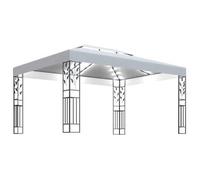 Cenador Con Doble Techo Y Tira De Luces Led Blanco 3x4 M Vidaxl