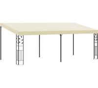 Cenador con montaje en la pared crema 6x3x2,5 m