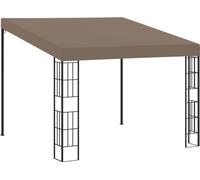Cenador con montaje en la pared gris taupe 3x3 m