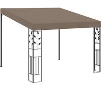 Cenador con montaje en la pared gris taupe 3x3x2,5 m