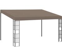 Cenador con montaje en la pared gris taupe 4x3 m