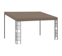 Cenador Con Montaje En La Pared Gris Taupe 4x3 M Vidaxl