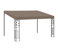 Cenador con montaje en la pared gris taupe 4x3x2,5 m